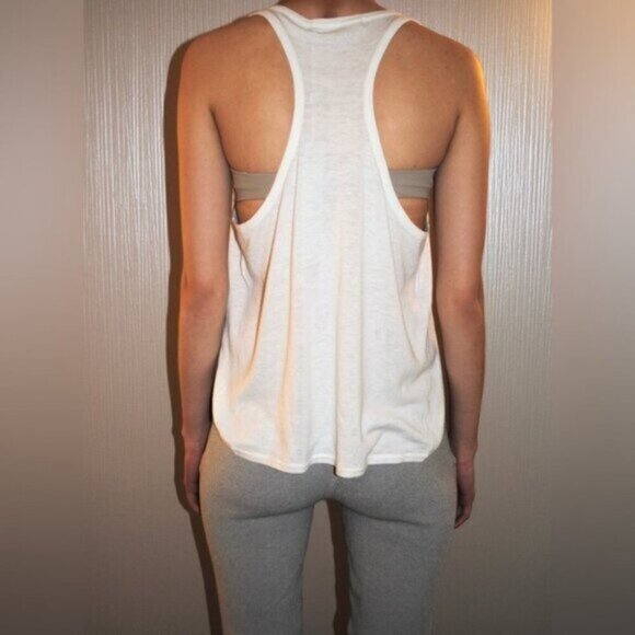 Anthropologie One Grey Day Orion Knit Tank Top Racerback V-neck Cream Size XS - Picture 14 of 16